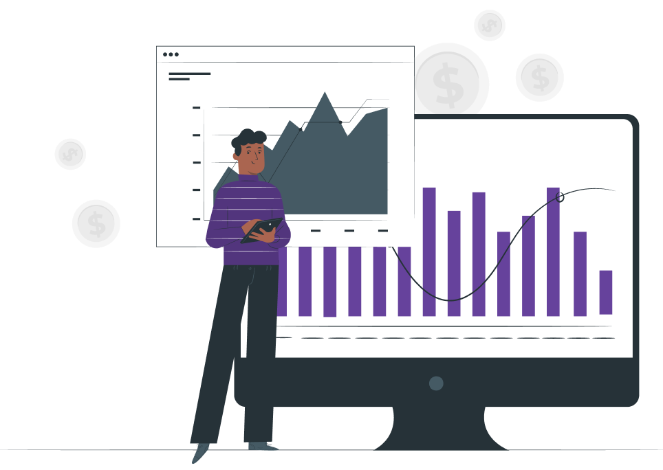 A person presenting charts and data